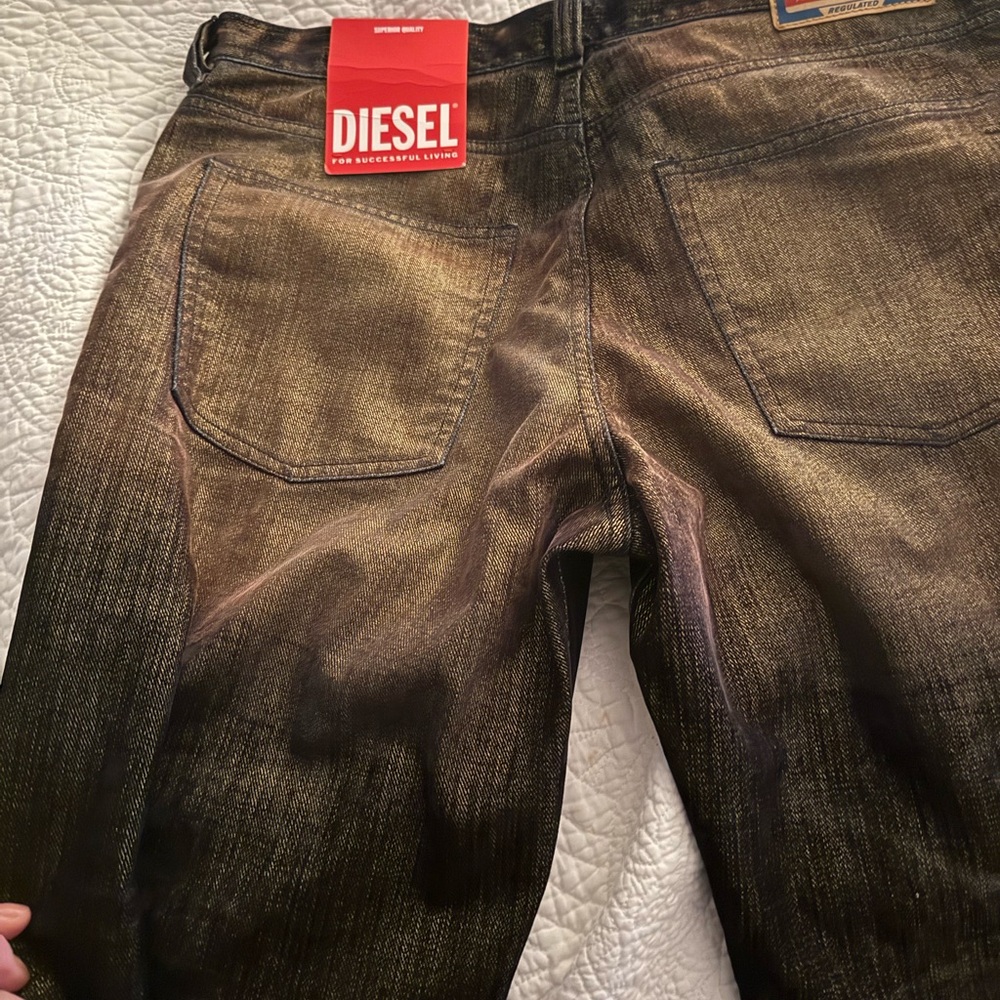Diesel Shimmering Gold and Black Pants